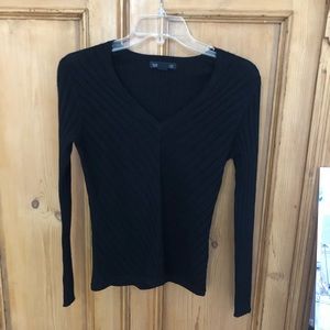 Banana Republic black v-neck merino sweater